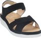 Durea 7432 wijdte H Platte sandalen Vrouwen Zwart Suède Klittenband
