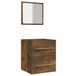 VidaXL Badkamerkast met spiegel 41x38,5x48 cm gerookt eikenkleurig