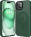 Selected by GSMpunt.nl Hoesje Geschikt voor Apple iPhone 15 Plus - Compatibel met MagSafe / Qi2 - Matte Beschermhoes - Back Cover met Magneet - Donkergroen