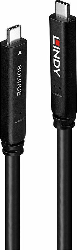 Lindy 43398 USB-kabel USB 3.2 Gen 1 (3.1 Gen 1) 10 m USB C Zwart