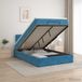 vidaXL Ottoman Bed with Mattress Dark Blue 120 x 190 cm Velvet