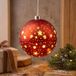 Levandeo LED Kugel 15cm Rot Gold Weihnachten Sterne Weihnachtskugel Hängedeko
