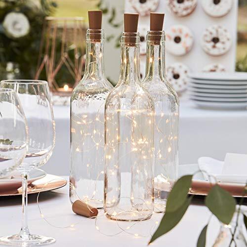 Ginger ray Botanische bruiloft kurk fles lichten tafel decoratie 3 Pack bruiloft
