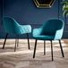 Julian Bowen Set van 2 Lima Eetkamerstoelen - Teal Velvet, One Size