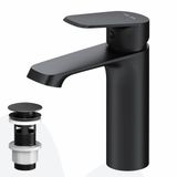 AM.PM Func - Wastafelkraan met push-open waste set - Waterbesparend - Messing - Zwart