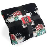 FRIENDS TV Show Fleece Deken, Super Zachte Central Perk Dekens, Warm En Knuffelachtig Officieel Merchandise Voor Thuis (Zwart)