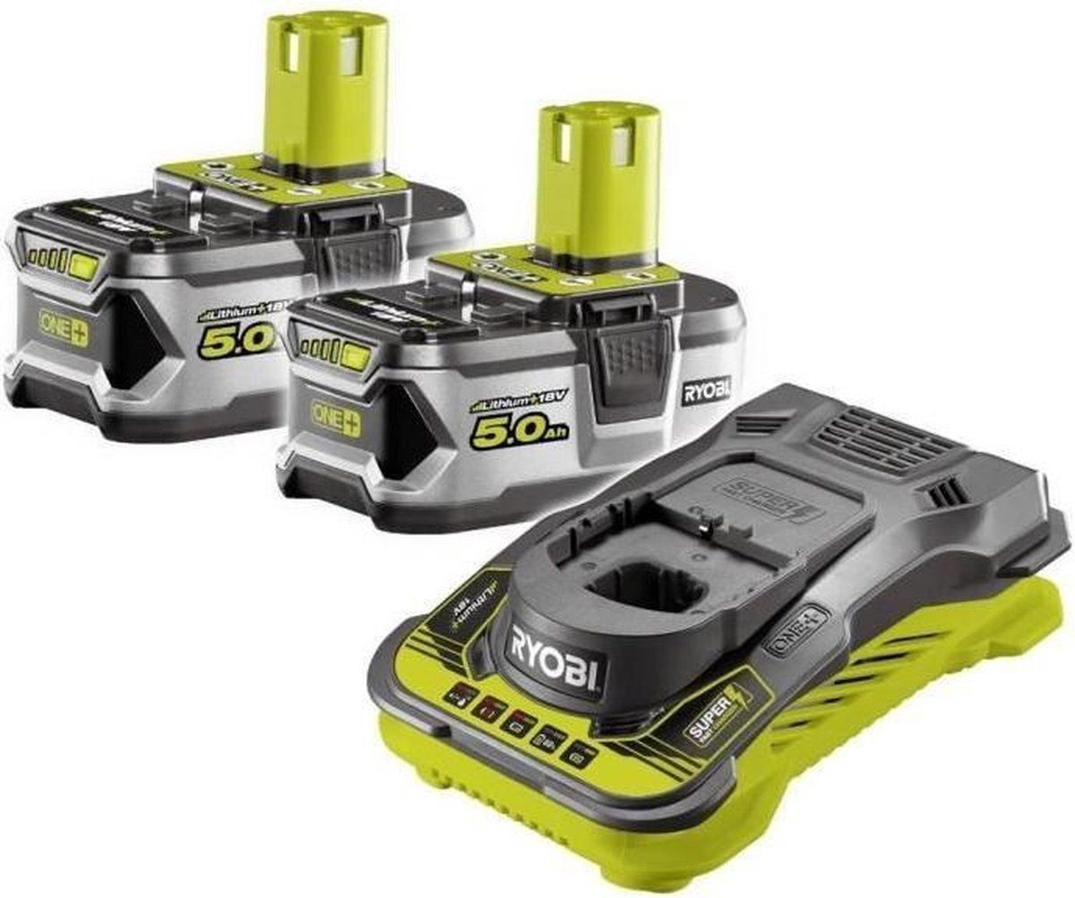 Ryobi 2 batterijen 18V 5Ah + ultrasnelle lader 5.0 A