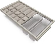 Emuca Kit van Organiser lade kit, hulpbak en soft close runner frame voor garderobekasten, verstelbaar, module 900mm, Steengrijs