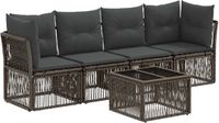 vidaXL Tuinbankenset 5 st Grijs poly rattan
