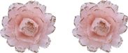 Merkloos 2x stuks decoratie bloemen lichtroze met veertjes op clip 11 cm