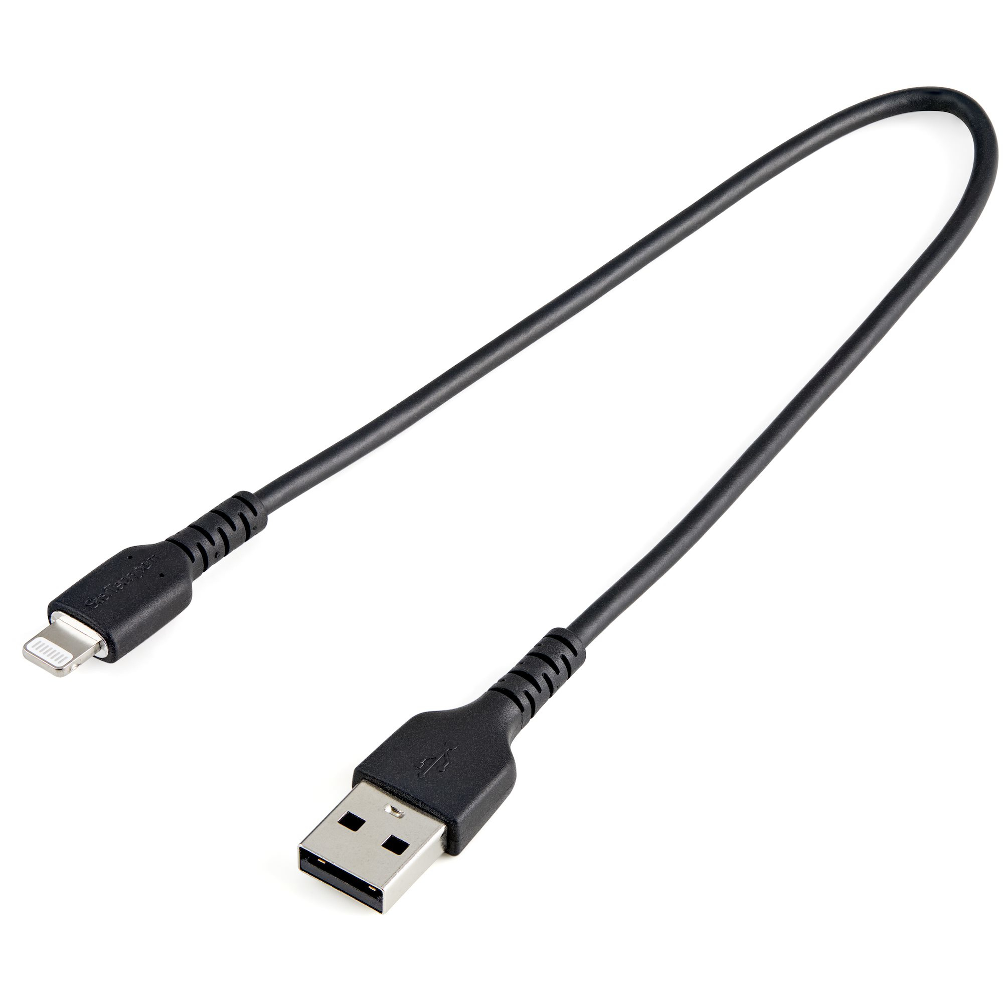 StarTech.com Premium USB-A naar Lightning Kabel 30cm Zwart - USB Type A naar Lightning Charge & Sync Oplaadkabel - Verstevigd met Aramide Vezels - Apple MFi Gecertificeerd - iPad Air iPhone 12