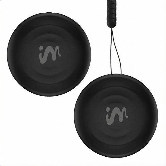 imoshion Mini Tag - Bluetooth Tracker Geschikt voor iOS Find My / Zoek Mijn - Tracker Hond / Kat - 2 pack - Zwart