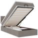 VidaXL Ottoman Bed with Mattresses and LEDs 200x200cm Fabric Taupe