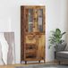 vidaXL Hoge kast, gerecycled hout, 69,5 x 34 x 180 cm, houtvezel