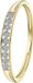 Lucardi Dames Ring met 9 diamanten 0,02ct - Ring - Cadeau - 14 Karaat Goud - Geelgoud