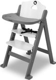 Lionelo Floris - Chaise haute évolutive - Gris Stone - Bouleau - Jusqu'à 40kg