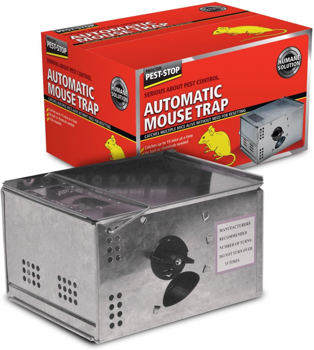 Pest-Stop Automatische metalen muizenval (vangt tot 15 muizen
