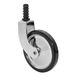 WAGNER Theewagenwiel DESIGN - diameter 75 mm, hoogte 90 mm, zwart/chroom, pen + huls 11 mm, draagvermogen 35 kg