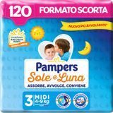 Pampers Sole e Luna Midi luiers, maat 3 (4-9 kg), 120 luiers