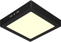 BES LED LED Paneel - 30x30 - 24W - Warm Wit 3000K - Mat Zwart - Opbouw - Vierkant - Aluminium