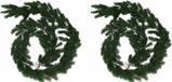 Merkloos / Sans marque Koopman International 2x Kerstguirlande donkergroen 180 cm