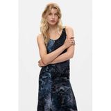 Desigual jacquard midi jurk met print - zwart