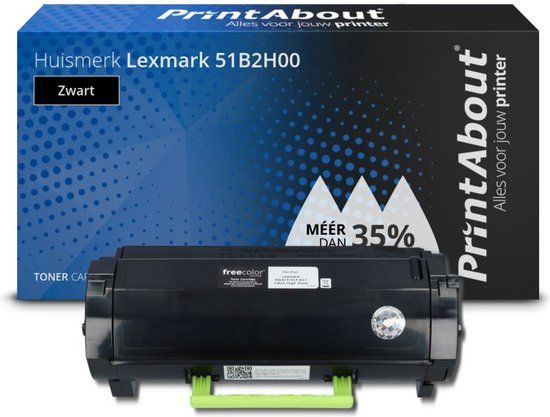 PrintAbout Huismerk 51B2H00 Toner Zwart | Compatibel met Lexmark | Hoge capaciteit