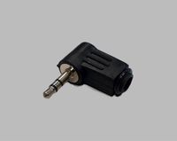 TRU COMPONENTS 1578796 Jackplug 3.5 mm Stekker, haaks Aantal polen: 3 Stereo Zwart 1 stuk(s)