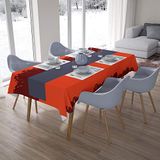 Bonamaison Tafelkleed, Anti-Mold, Sneldrogend, Waterdicht, 100% Polyester Tafellaken, Oranje Bordeaux, 140 x 200 Cm