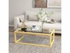 HOMCOM Table basse rectangulaire table de salon avec plateau en verre trempé cadre en bois d'hévéa dim. 100L x 60l x 35H cm