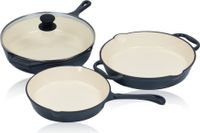 Mahlzeit set de 3 casseroles, Ø 24 cm, Ø 29,5 cm, Ø 29 cm, Blue Berry, cocotte en fonte