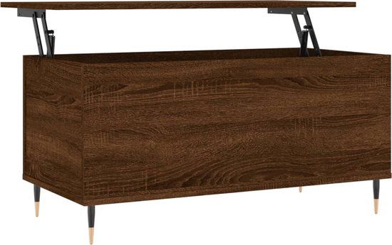 vidaXL Salontafel 90x44,5x45 cm bewerkt hout bruin eikenkleur