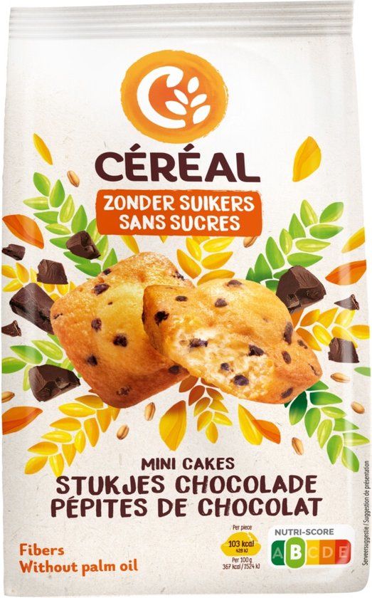 Céréal Mini Cakes Stukjes Chocolade - 196 gr