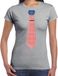 Bellatio Decorations Verkleed shirt voor dames - stropdas Amerika - grijs - supporter - themafeest XXL