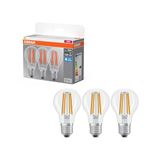 OSRAM LED-lampvoet Klassieke lampvorm E27 helder 6500K, filament LED, vervanging voor gloeilamp, IP20, kwikvrij, schokbestendig, 15000 uur, huishoudelijk en buiten