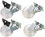 KOTARBAU 4x Roulettes pivotantes transparentes avec frein - 50mm