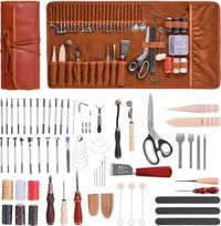 Vevor Lederbewerkingsgereedschap 72-delige Embossing- en Ponsgereedschap voor Naaiwerk