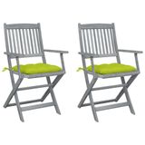 vidaXL Tuinstoel Terras Gecapitonneerde zitting Acaciahout Groen