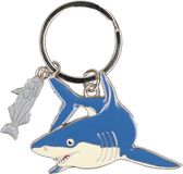 Nature Planet Sleutelhanger witte haai - metaal - 5 cm