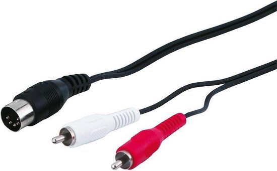 Goobay 5-pin DIN to Stereo RCA Cable - 1.5m - Black