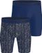 Björn Borg Sports Lightweight Long Boxers - microfiber heren boxers extra lange pijpen (2-pack) - donkerblauw - print