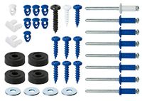 Cora 000116012 bevestigingsset, compleet, voor nummerplaten, met 8 klinknagels, 8 schroeven, 8 bouten, 8 moeren, 4 schroeven, 2 vergrendelingen, zwart