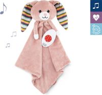 Zazu Becky het Konijn - Heartbeat & White Noise Knuffeldoekje - Rose - 35 cm