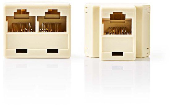 Nedis Telecom-Netwerksplitter - RJ45 Female - 2x RJ45 Female - Verguld - Ivoor - PVC - Doos