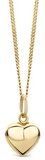 14 Karaat Gouden Ketting Dames - Hart Hanger - 45 cm - Miore