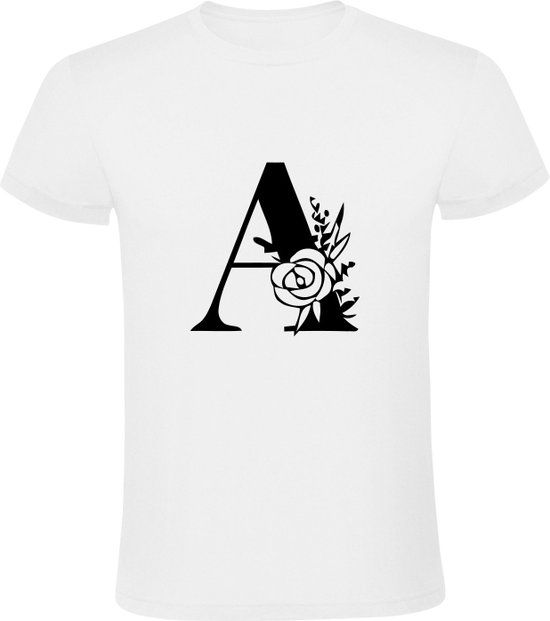 Sol's Letter A Heren T-shirt | Alfabet - Wit - 3XL