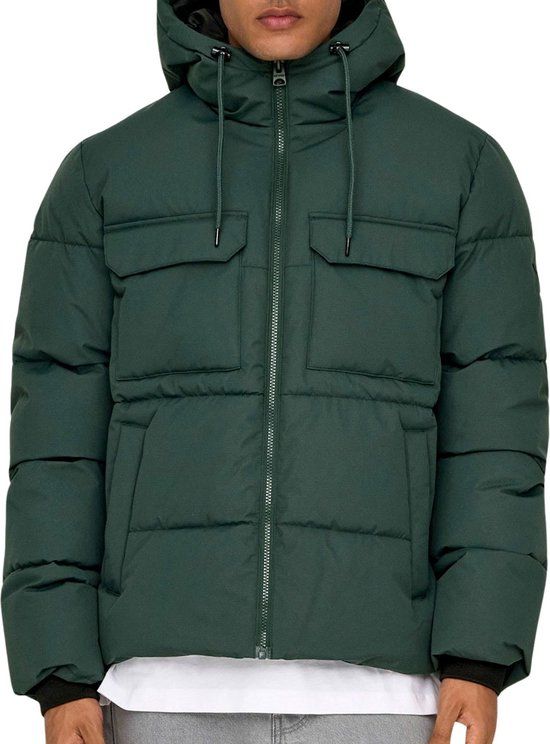 ONLY & SONS ONSELIJAH PCKT. HOOD JACKET OTW NOOS - Donkergroen - Maat S