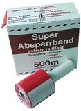 Haromac afsluitband 500 m, 80 mm breed, extreem scheurvast, in karton, rood/wit, 4802750