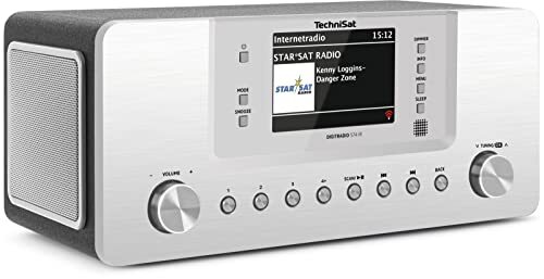 TechniSat DIGITRADIO 574 IR stereo internetradio (DAB+, FM, WLAN, Bluetooth audiostreaming, 4 inch kleurendisplay, USB, AUX in, hoofdtelefoonaansluiting, wekker, 10 watt, app/afstandsbediening) zilver
