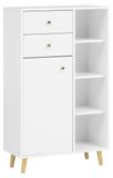 Armoire haute, blanc mat, 60,2 x 33 x 113,4 cm, 1 porte, 2 tiroirs, 4 étagères